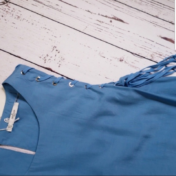 Blue Grifflin Paris Tie Up Shift Dress - Picture 5 of 6